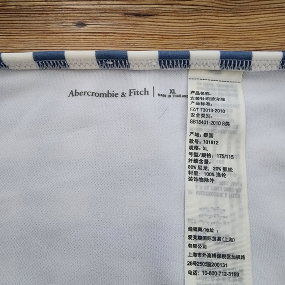 Abercrombie & Fitch Bikini Women's 36B Top XL Bottom Blue Gingham NEW - Picture 5 of 7